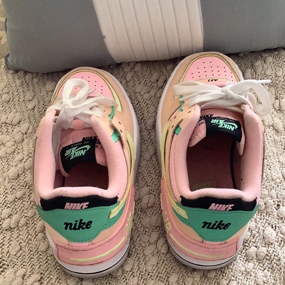 Nike W AF1 Shadow Air Force 1 Arctic Punch Pink Green Sneakers 💚💛💖💛 - Picture 6 of 12